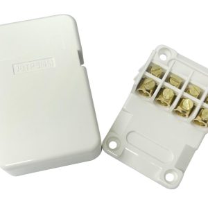 Junction Box Small Rectangle 4 Mounted Connectors  23A 68x48x23mm