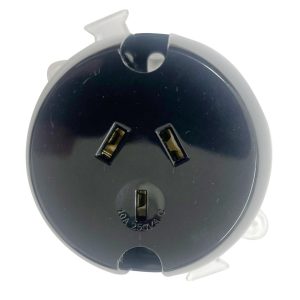 Plug Base 90mm Cutout with Pre Knock Out Black