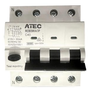 RCBO 10A 3 Phase 6KA